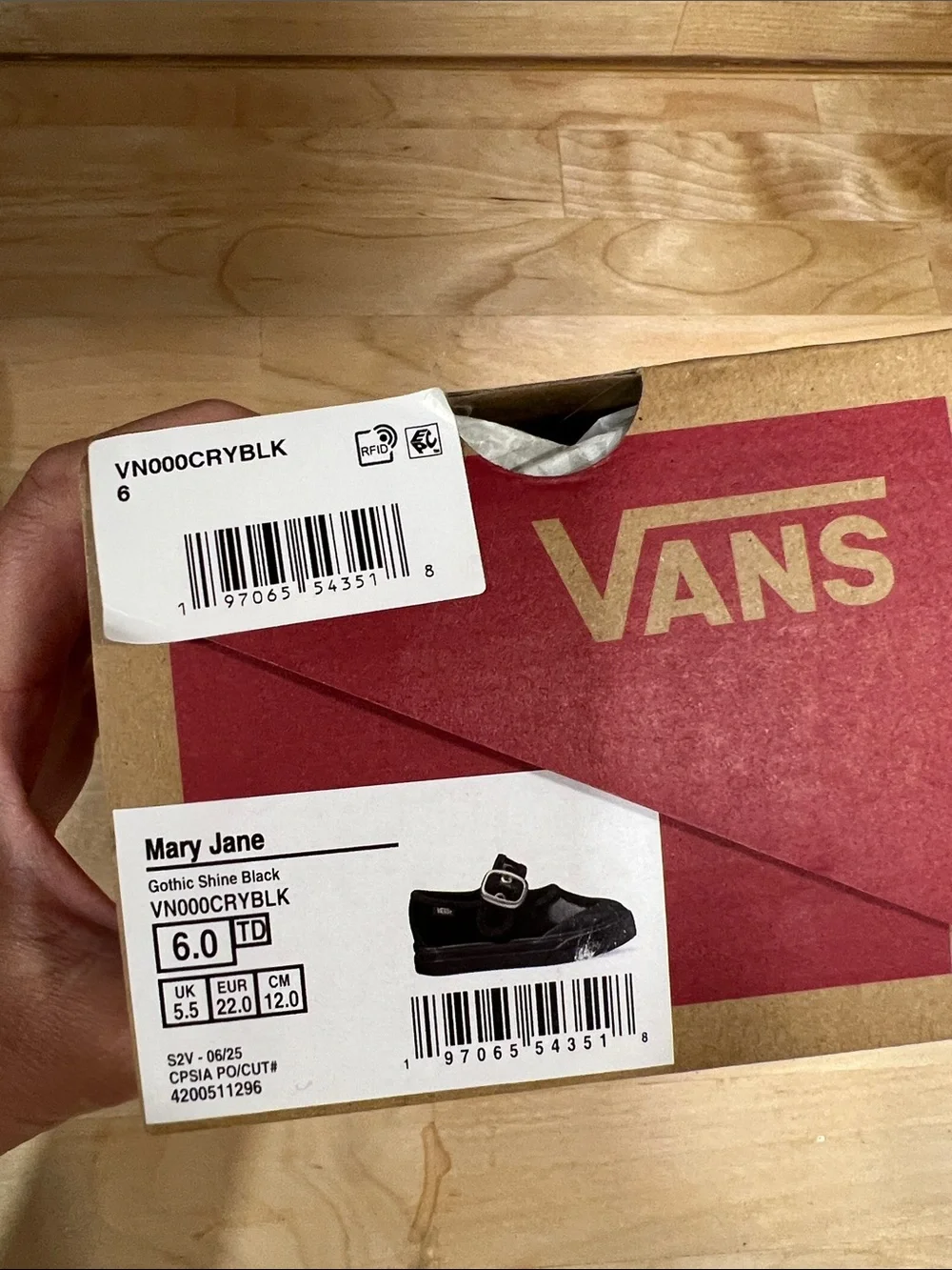 Vans Kids Black Patent Mary Jane with Silver Buckle